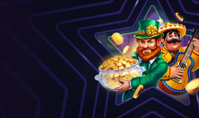 Kabouter met pot goud en mariachi in de LuckyBoom-ster